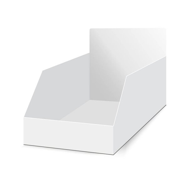POS POI картонный бланк пустой держатель витрины. Векторный макет шаблона готов для вашего дизайна
. 