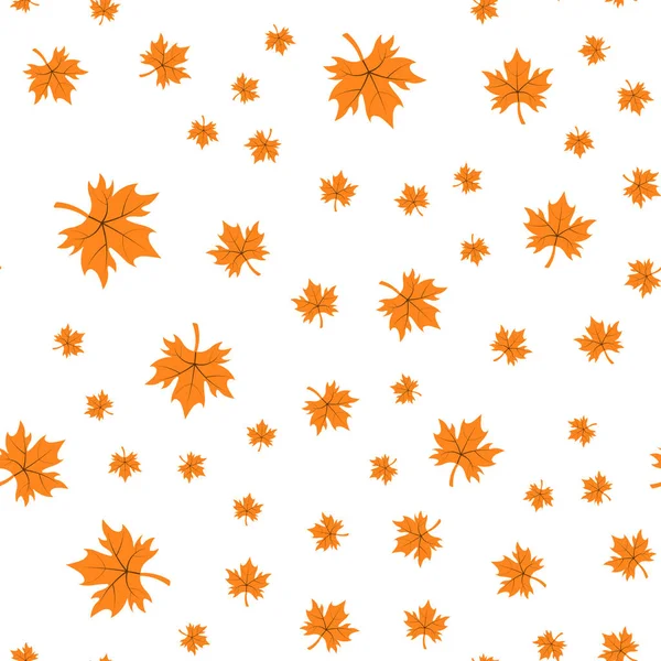 Seamless pattern of autumn leaves. Vector illustration of maple leaves — Stock Vector