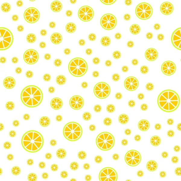 Seamless pattern with slice of lemons.  Vector illustration — Stock Vector