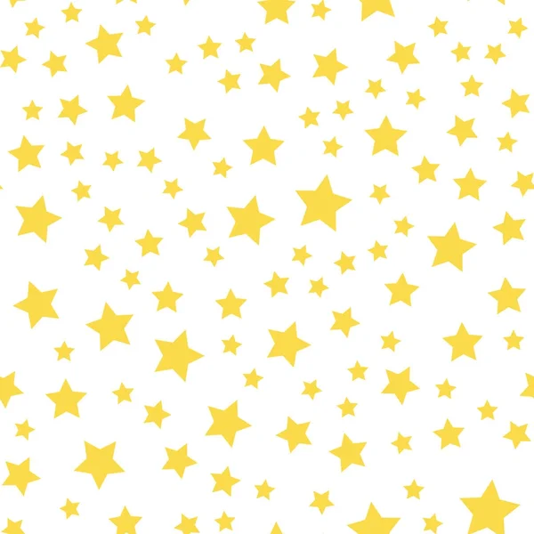 Seamless pattern with yellow stars on white background. vector — Stock Vector