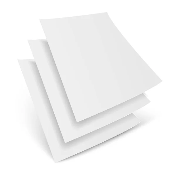 Три листка бумаги, флаер, широкополосный лист, флаер, фолликул. Составьте шаблон Ready для вашего дизайна. Вектор — стоковый вектор