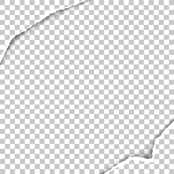 Vektorillustration af rippet papir med gennemsigtig baggrund. Vektorrevet papir – Stock-vektor