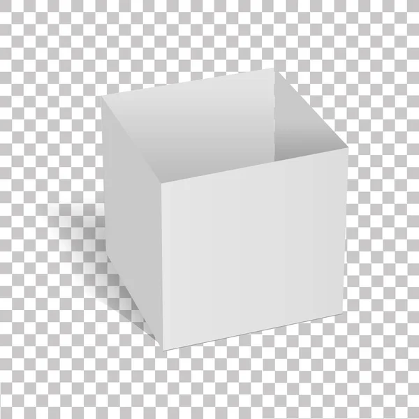 Κενό κουτί λευκό που απομονώνονται σε διαφανές φόντο. Διάνυσμα — Διανυσματικό Αρχείο