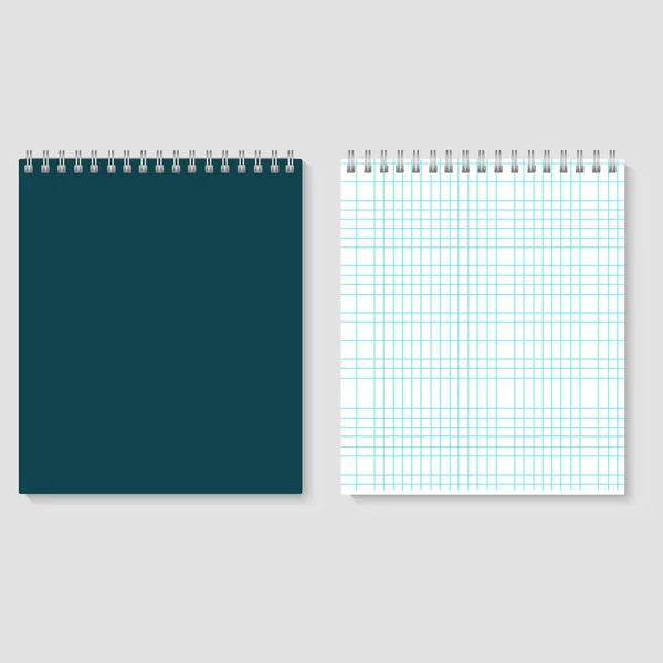 Tom realistiska spiral fyrkant notebook mockup. Vektorillustration — Stock vektor