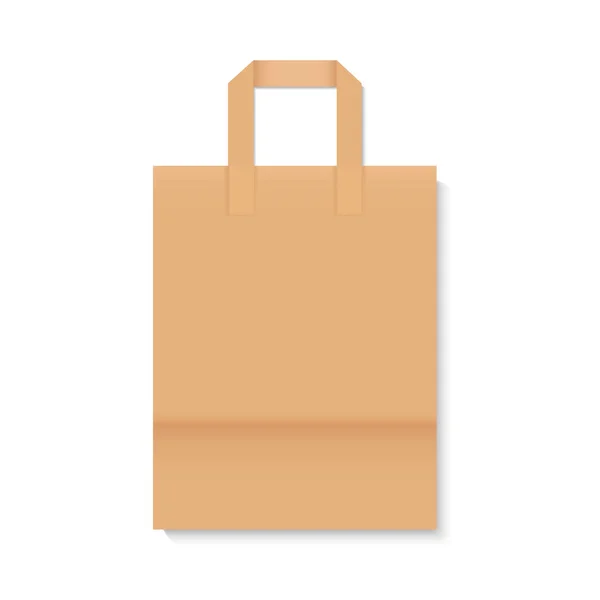 Blank realistic paper bag mockup. Vector illustration — Stock Vector