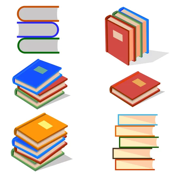 Conjunto de libros coloridos. vector icono — Vector de stock