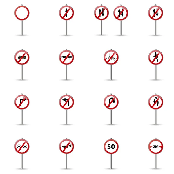 Set of road signs. vector — Stock Vector