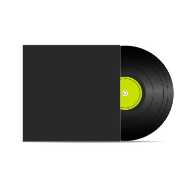 Vinil kayıt alanı, metniniz için zarf içinde vektör çizim