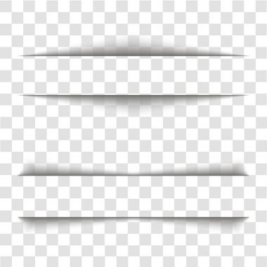 Şeffaf gerçekçi kağıt gölge efekti ayarlayın. Soyut vektör çizim tasarım ve şeffaf arka plan üzerinde iş için.