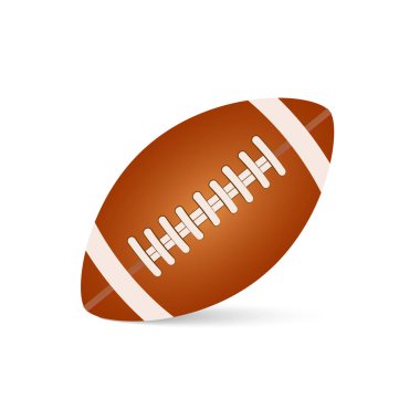 Amerikan futbol topu beyaz arka planda izole edilmiş. Vektör illüstrasyonu