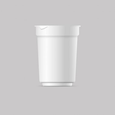 Gerçekçi yoğurt paket tasarımı için sahte. Vecto