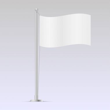 Mockup white flag template isolated on background . Vector illustration clipart