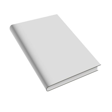 Beyaz arka plan üzerinde izole boş kitap kapağı. Vektör çizim kadar sahte