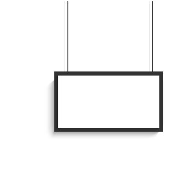 Vektör boş beyaz siyah başlık afiş tasarım asılı. Vektör çizim