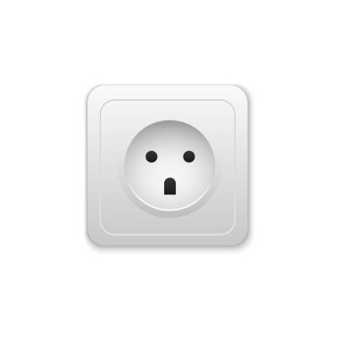 Gerçekçi elektrik prizine. Priz. Vektör çizim