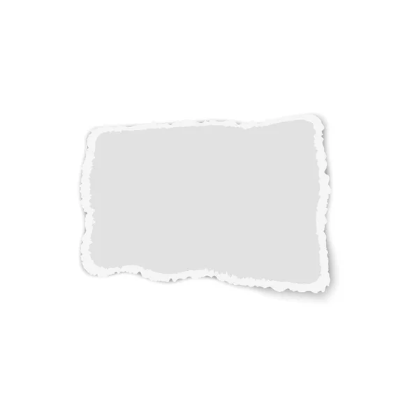 White elongate paper tear with shadow isolated. Vector. — Stock Vector