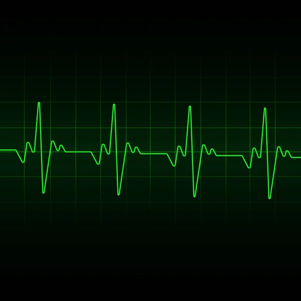 Il cuore batte lo sfondo del cardiogramma. Vettore — Vettoriale Stock