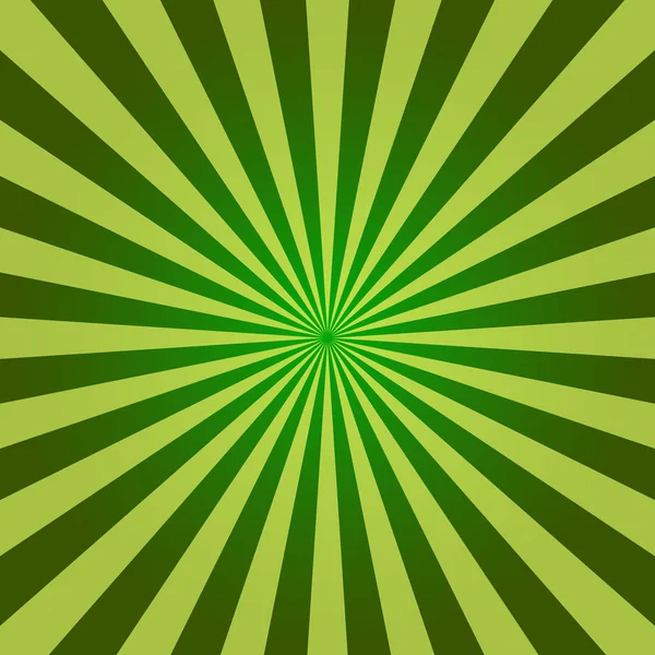 Abstracte licht groene zonnestralen achtergrond. Vector. — Stockvector