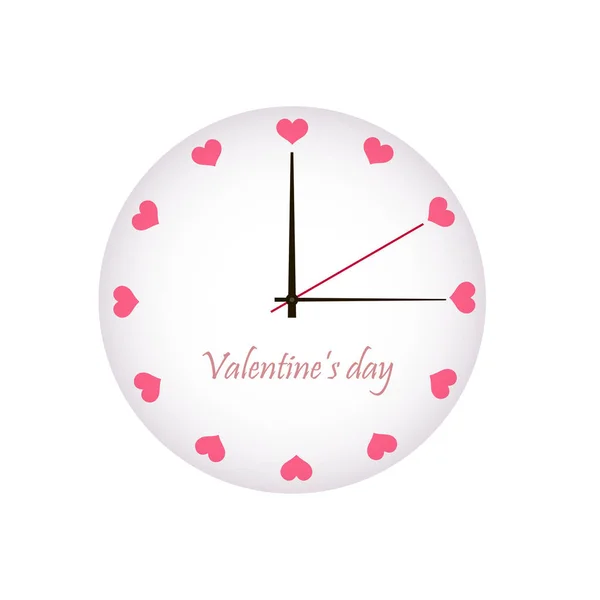 Настінні годинники з серця. У день Святого Валентина. Вектор — стоковий вектор