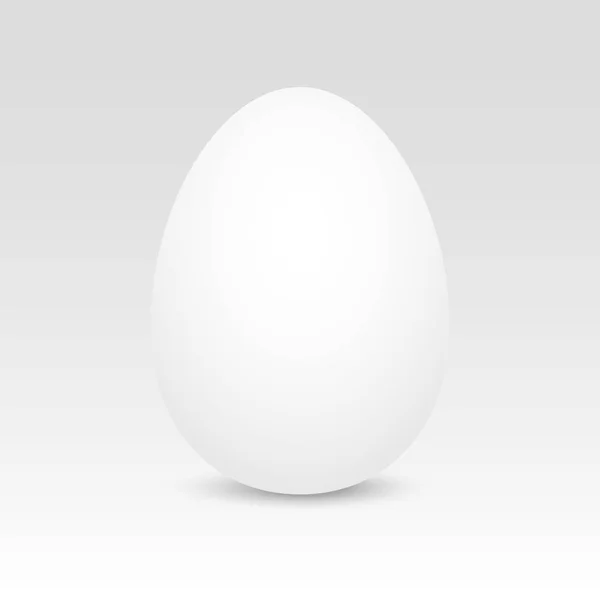 Realistisches weißes Ei mit weichem Schatten. Vektor. — Stockvektor