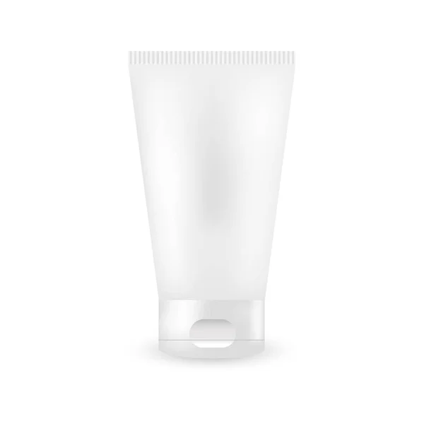 Tubo bianco bianco di crema, gel. Imbrogliare il pacchetto cosmetico. Vecto — Vettoriale Stock