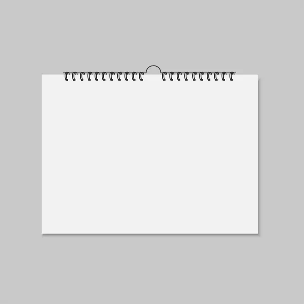 現実的なモックアップ空白の壁のカレンダー。ベクトル図 — ストックベクタ