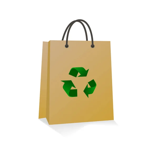 Recycle paper bag. Realistic trash bag . vector — Stock Vector