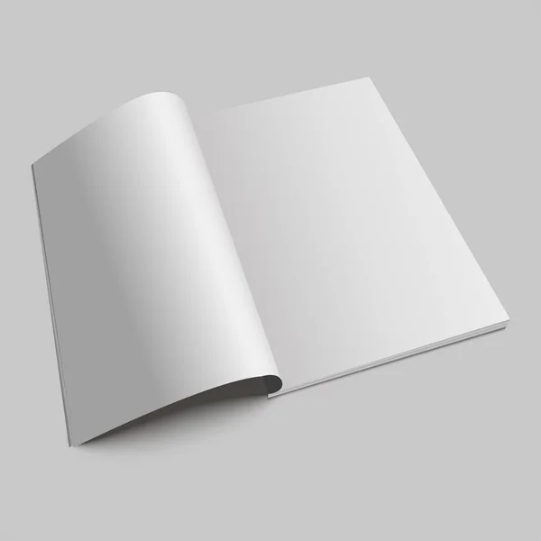 現実的な空白閉じた雑誌モックアップ テンプレート。ベクトル — ストックベクタ