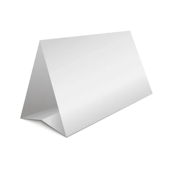 Mesa triangular horizontal de papel en blanco diez cartas sobre fondo blanco con sombra. Vector — Vector de stock