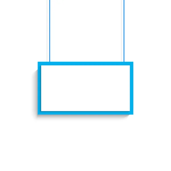 벡터 빈 흰색 파란색 제목 배너 디자인을 걸려입니다. 벡터 일러스트 레이 션 — 스톡 벡터