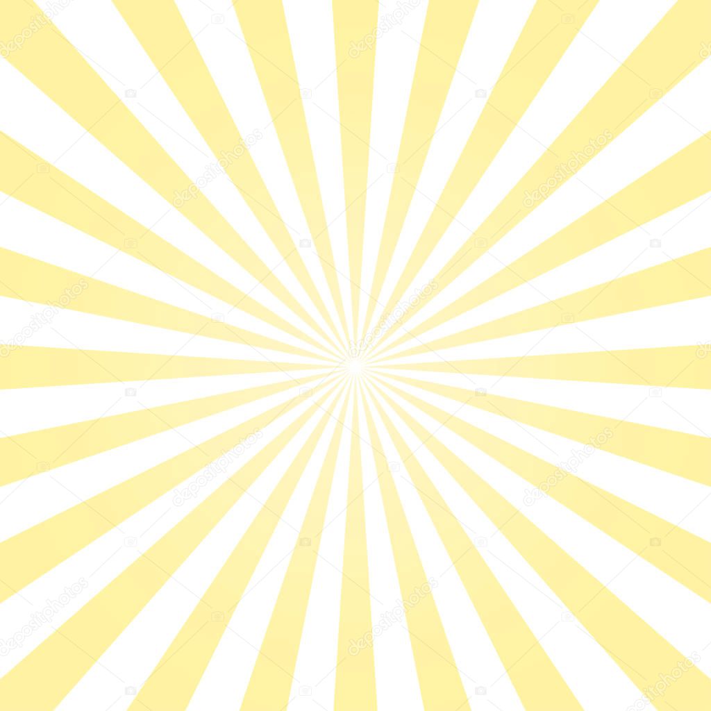 Abstract light yellow sun rays background. Vector