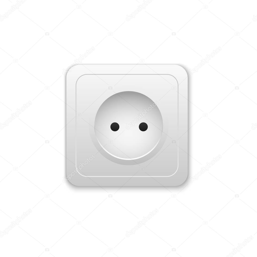 Realistic electric outlet. Power socket. Vector illustration