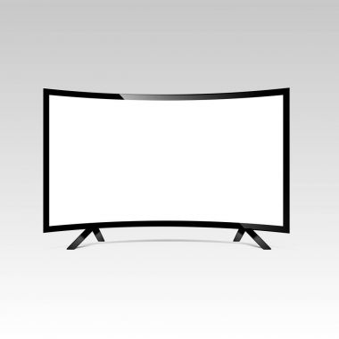 LCD veya Led tv ekranı. Ekran boş, teknoloji dijital, elektronik donanımları, mockup. Vektör çizim