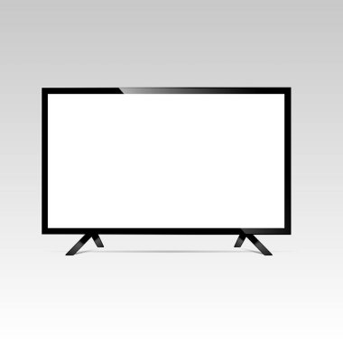 LCD veya Led tv ekranı. Ekran boş, teknoloji dijital, elektronik donanımları, mockup. Vektör çizim