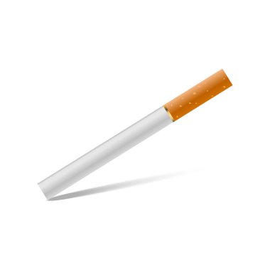 Beyaz zemin üzerine gölge ile gerçekçi Sigara