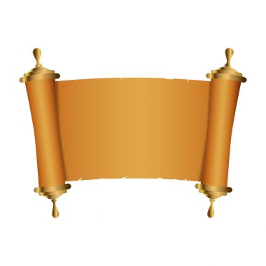 Antik Çince metin için yer ile illüstrasyon kaydırma. Eski parşömen kağıt. Vektör çizim