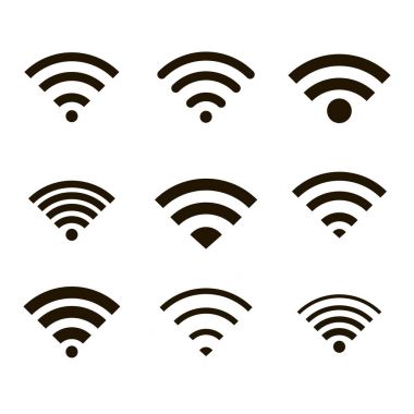 WiFi Icons set, sembol, amblem, vektör
