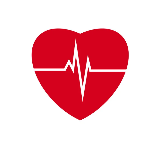 Battito cardiaco. Vettore icona del cuore — Vettoriale Stock