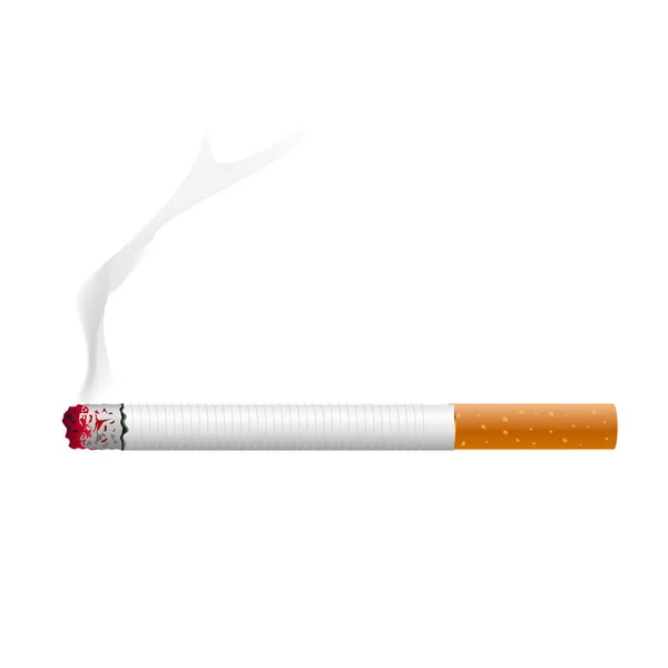 Realistische Darstellung des Zigarettenrauchs. — Stockvektor