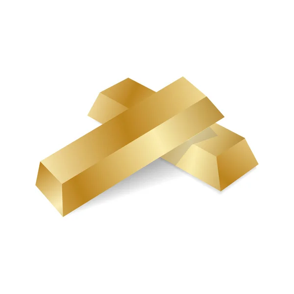 Realistic gold ingots. Vector illustration — Stock Vector