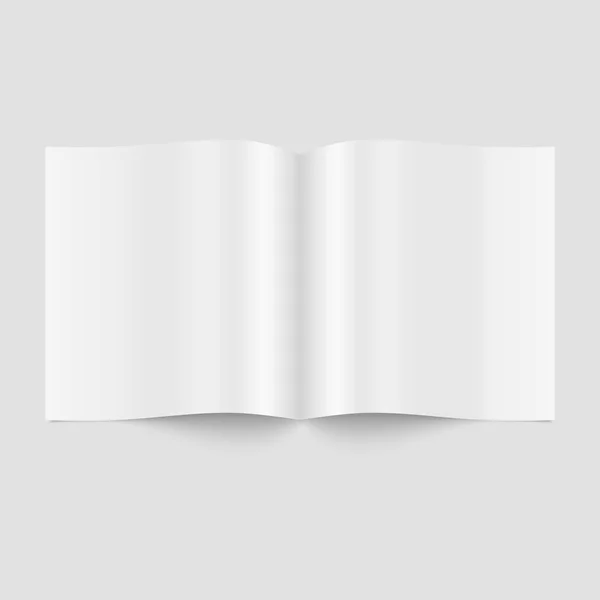 Lege geopend tijdschrift, boek, boekje, Brochure geïsoleerd op een witte achtergrond. Vectorillustratie. — Stockvector