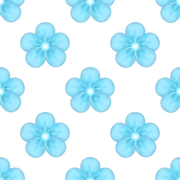 Seamless pattern of  blue flower — Stock Vector