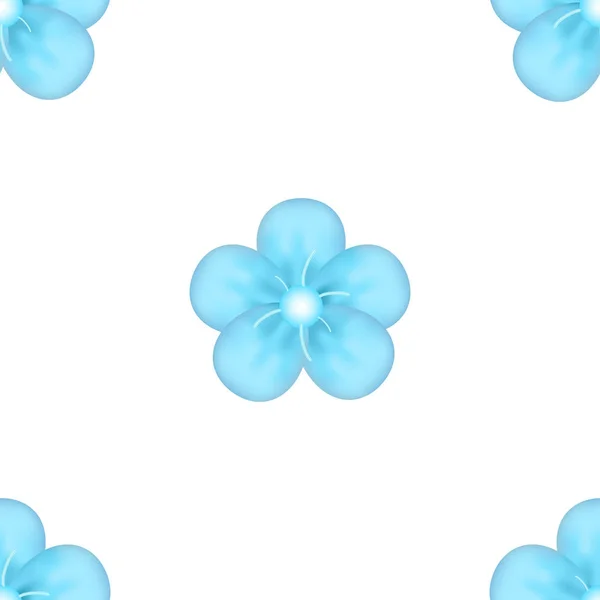 Naadloze patroon van close-up Blauwe bloem — Stockvector