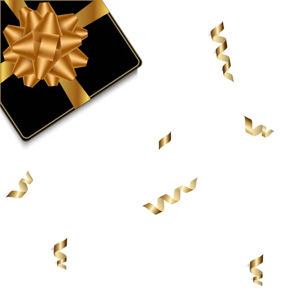 Geburtstag Hintergrund mit realistischem Geschenkkarton und Schleifen. Ansicht von oben. Vektorillustration — Stockvektor