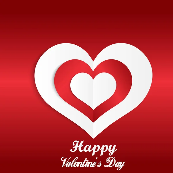 Feliz Dia dos Namorados fundo abstrato com papel cortado coração vermelho. Dia dos Namorados cartão de saudação. Ilustração vetorial . —  Vetores de Stock