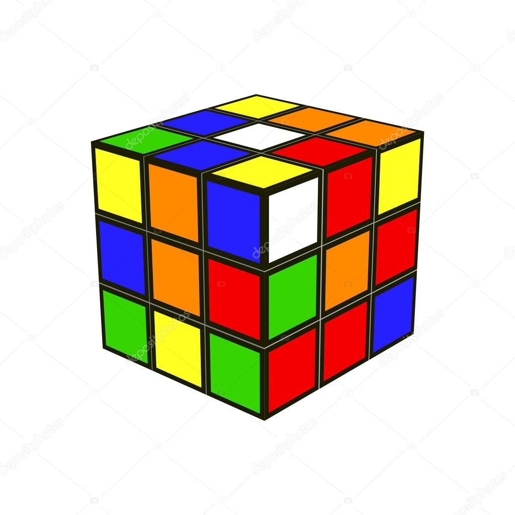 Rubik's Cube icon illustration. sign