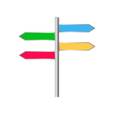 Yön yol işaretleri. vektör çizim düz tasarım