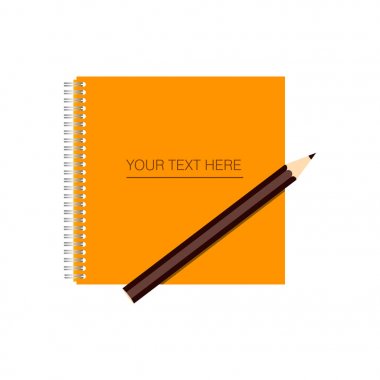 Kağıt, katalog, dergi, not defteri, kitap kalemle alay etmek yukarıya. Vektör çizim