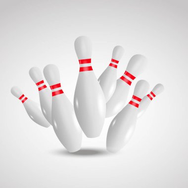 Gerçekçi resimde arka plan Bovling. Bowling oyun eğlence kavramı