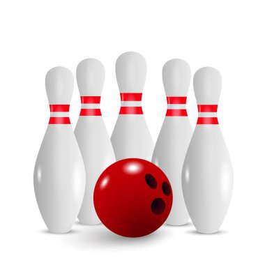 Bowling grev vektör çizim. Bowling oyun eğlence kavramı